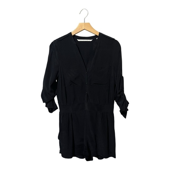 Twelfth Street by Cynthia Vincent Romper Silk Black Minimalist XS - Picture 2 of 7
